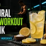 Natural pre-workout drink with lemon, salt, ginger, and apple cider vinegar